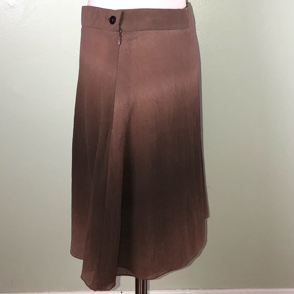 Oliver by Valentino Silk Mini Skirt Ombre Brown 12 - Picture 2 of 6